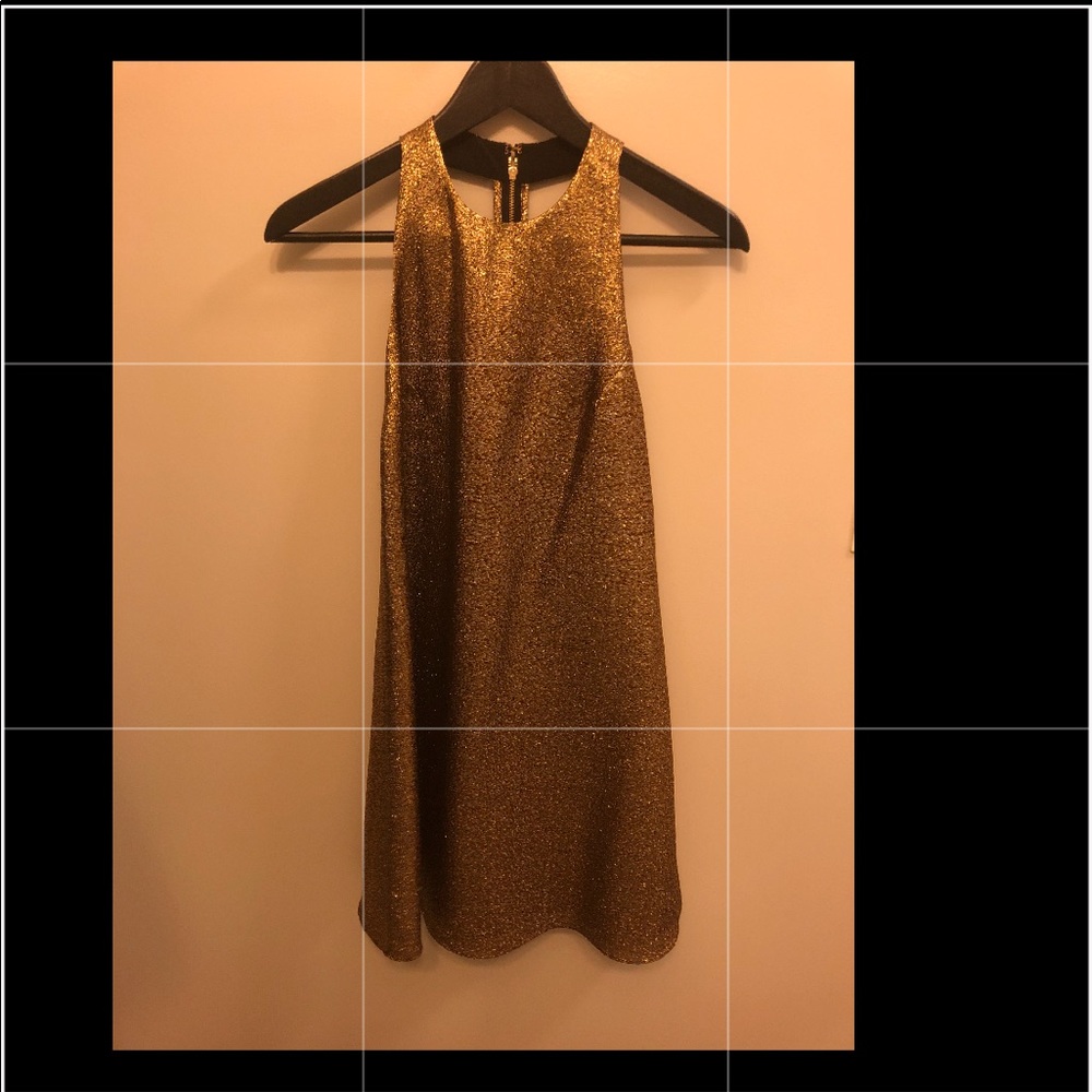 Alice and Olivia gold party dress
